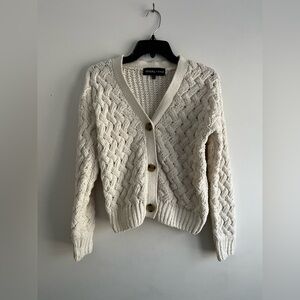 Kendall & Kylie Ivory White Cropped Cardigan